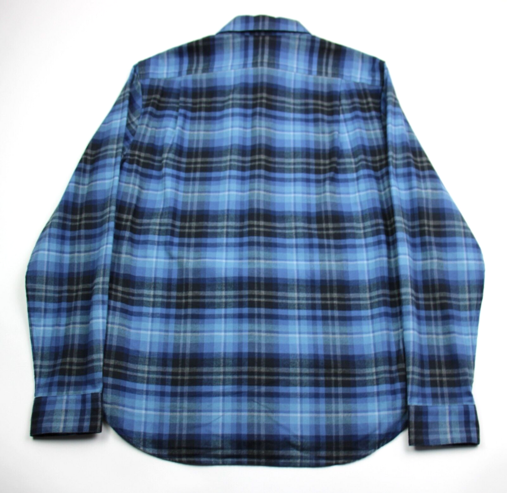 Vince Shirt Mens S Blue Plaid Flannel Classic Fit Long Sleeve Cotton Button Up - Picture 3 of 7